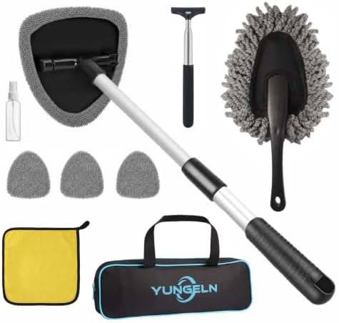 9 PCS Windshield Cleaning Kit, Car Cleaning Kit Interior Cleaner Extendable Car by Yungeln