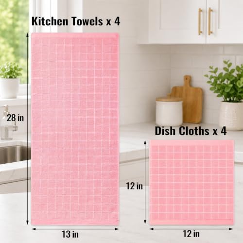 Kitinjoy 100% Cotton Kitchen Towels and Dishcloths Set - Image 4