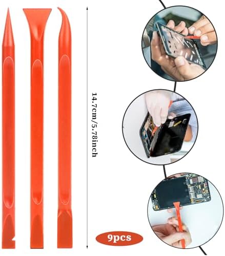 9 Pieces Plastic Scraper, No-Scratch Paint Scraper Tool Portable Car Crevice - Image 4