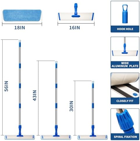 18" Professional Microfiber Mop Floor Cleaning, Flat Mop - Image 3