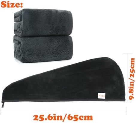 M-bestl 2 Pack Microfiber Hair Towel Wrap, Hair Drying Towel - Image 6