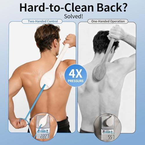 Extendable Silicone Back Scrubber-17.5"-32", 4X Firm Exfoliation - Image 3