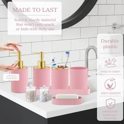 Light Pink Bathroom Accessories Set - Image 3