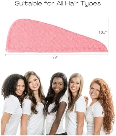ROLSHOL 4 Pack Extra Large Microfiber Hair Towel Wraps - Image 2