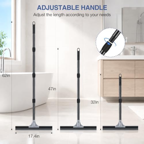 nacena Floor Squeegee with 62-in Long Adjustable Handle - Image 2