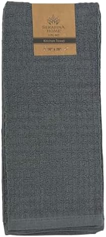 Waffle Grey Kitchen Dish Towels 100% Cotton Cloth Soft Cleaning Drying - Image 5