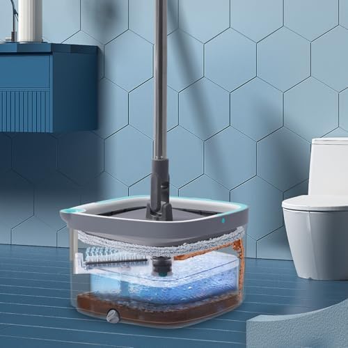 True & Tidy® SPIN-800 TrueClean Mop and Bucket System Upgraded Version w/Side - Image 2