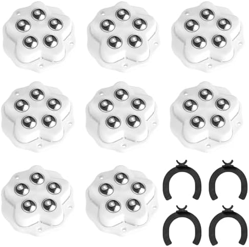 8Pcs Self Adhesive Caster Wheels Stainless Steel 360° Swivel Low Profile Rollers by YSKmanhuo