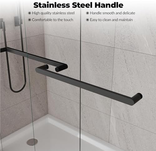 Frameless Sliding Shower Door, 44-48 Inch Width x 72 Inch Height, 1/4" Tempered - Image 2