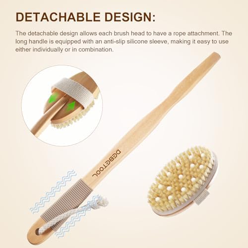 DEBETOOL Dry Brush Set with 3 Detachable Heads, Natural Boar Bristle - Image 5