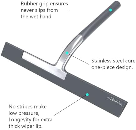 Shower Squeegee for Glass Doors, RICHMIRTH 11" Inch Width Silicone Rubber Blade - Image 3