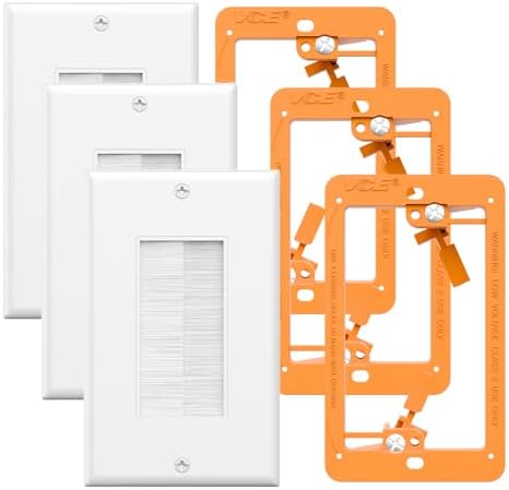 VCE Brush Wall Plate with Low Voltage Box, Decorator Wall Cover with Low by VCE