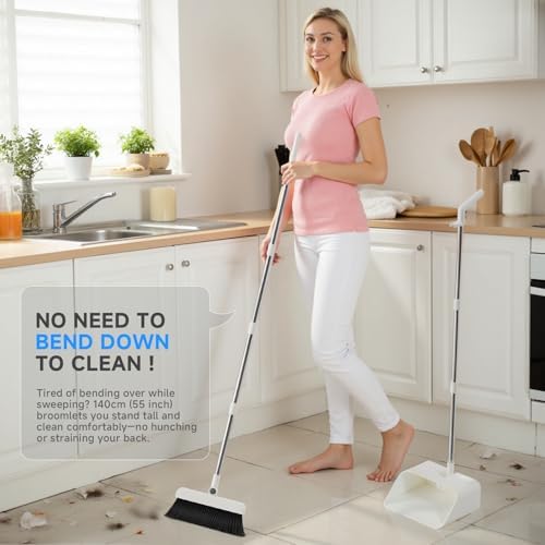 Magic Broom and Dustpan Set, Upright Standing Cleaning Set - Image 3