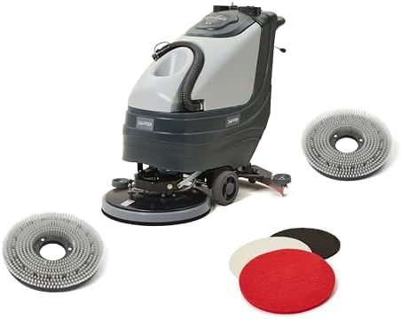 Battery Powered Walk Behind Floor and Carpet Scrubber Buffer Polisher, 13.5 gal by DapperSupply