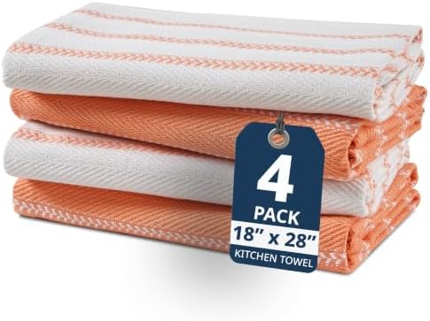 LANE LINEN Kitchen Dish Towels 100% Cotton Soft & Durable 4 Pack by LaneLinen