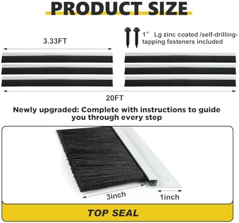 DoubleFill 3" Roll up Garage Brush Seal - Image 2