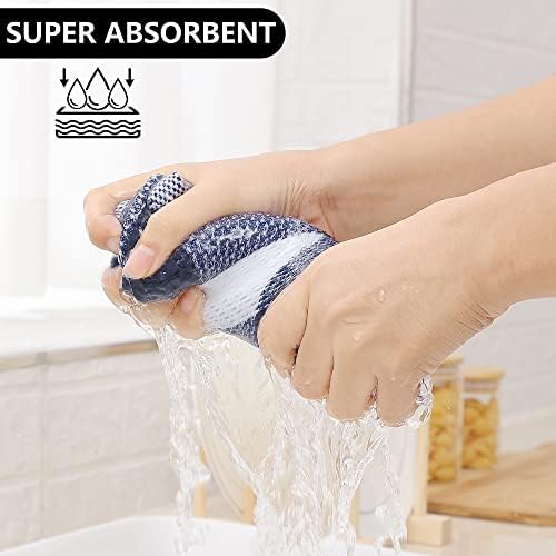 Homaxy 100% Cotton Check 6 Pack Dish Cloths - Image 2
