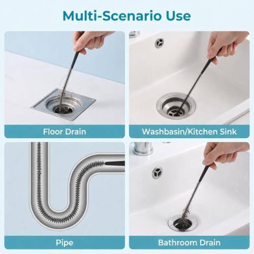 2 Pack Drain Cleaning Brush, 23.6'' drain Cleaner Brush Tool - Image 5