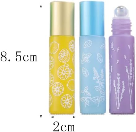 10 Pcs Yellow Glass Essential Oil Roller Bottles,10ml Empty Refillable Roll on Bottles,Glass Travel Roller Bottles with Stainless Steel Roller Balls for Essential Oil,Perfume,Aromatherapy,Lip Balms