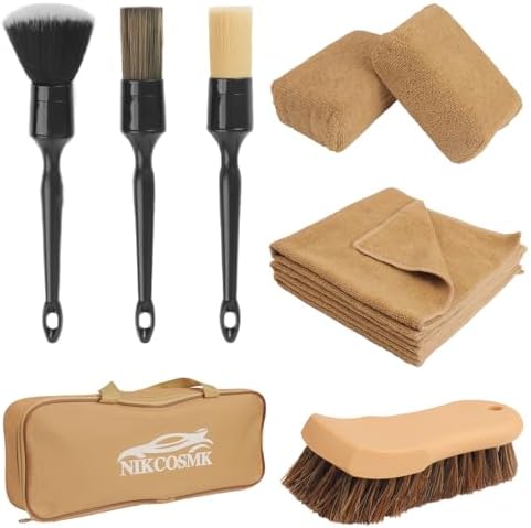 10PCS Car Cleaning Kit, Car Detailing Kit Interior Cleaner, Long Bristle Horse by NIKCOSMK