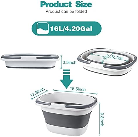 Goderewild 2 Pack Large Collapsible Mop Bucket 4.2 Gallon - Image 2
