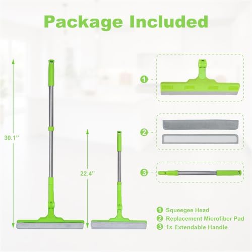 Shower Squeegee with 22.4"-30.1" Extendable Pole, Car Windshield, Bathroom - Image 6