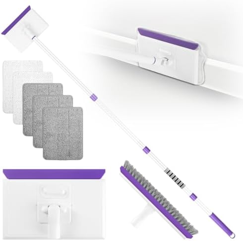 Baseboard Cleaner Tool with 60" Extendable Handle, 5 Reusable Pads by wlich