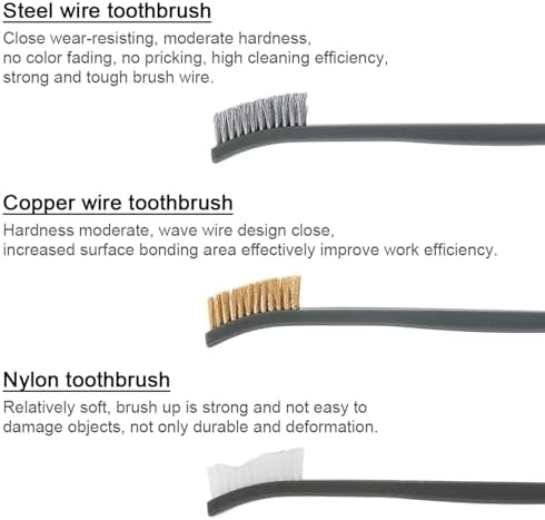 Mini Wire Brush Set, Paint and Dirt Remover, Cleaning Welding Slag and Rust - Image 3