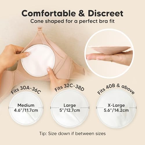 Organic Nursing Pads, 14 Washable Breast Pads, Wash Bag - Image 3