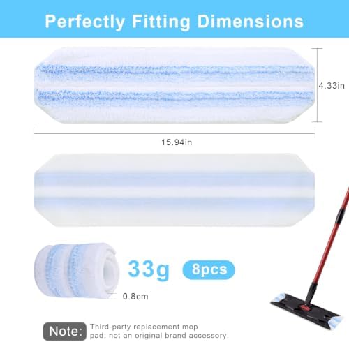 8 Pack Microfiber Mop Pads Refills - Image 2