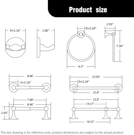 Classic Bathroom Hardware Accessory 4-piece Set, Matt Black - Image 2
