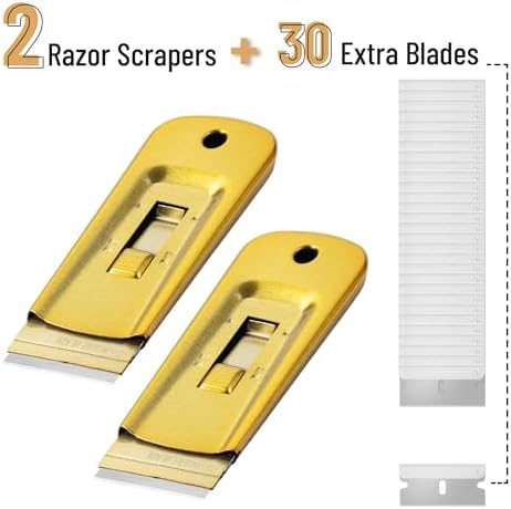 Bates- Metal Razor Blade Scraper Tool, 2 Pack, 30 Extra Blades, Heavy-Duty - Image 2