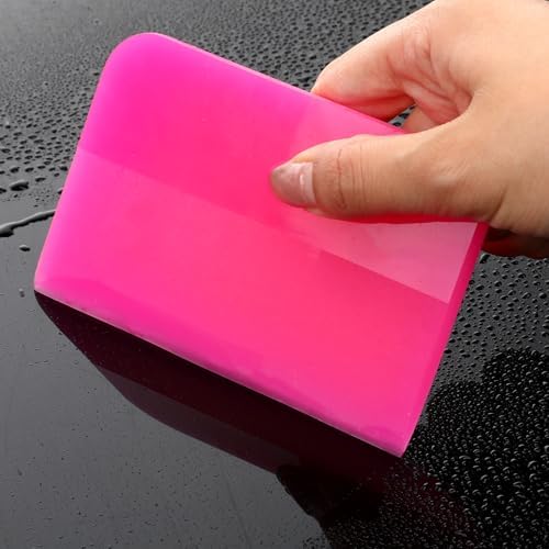 Trinkrittey 3 Pcs Pink Car TPU Rubber Squeegee, Anti-Scratch - Image 7