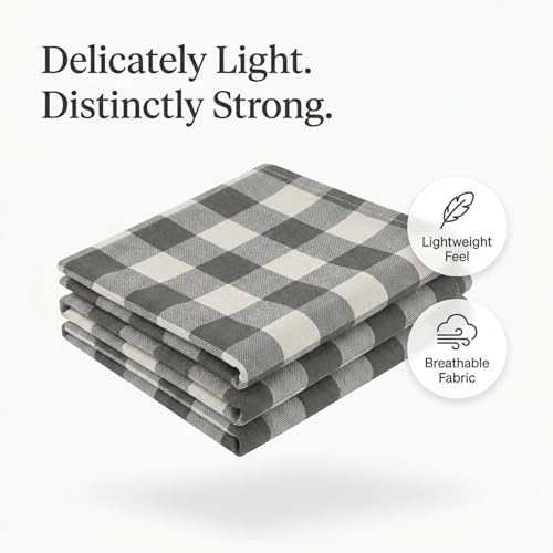 Multi Check Tea Towels 4 Pack Combo, Dish Towels - Image 2