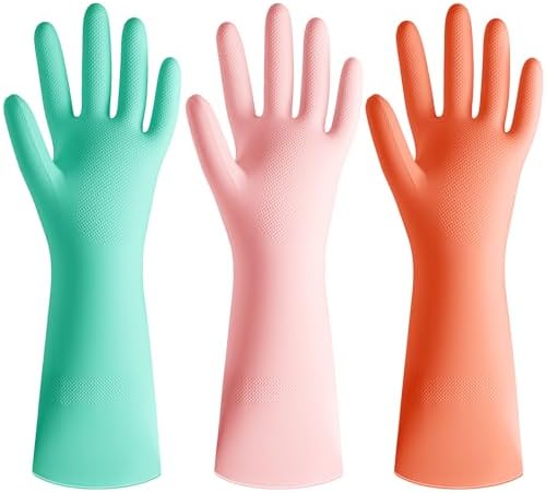Rubber Cleaning Dishwashing Kitchen-Gloves by Unknown