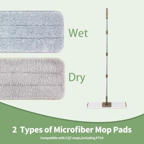 CQT Replacement Flat Floor Mop Reusable Washable Microfiber Pads - Image 2