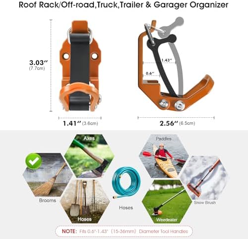 2 Pack Shovel Holder Wall Mount - Image 3