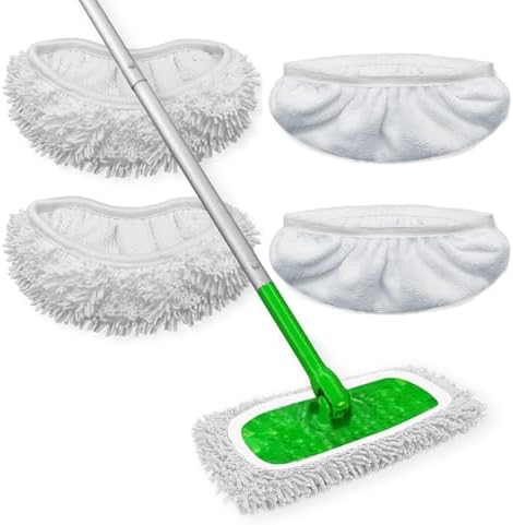 4pcs Reusable Microfiber Mop Pads by Cleanwithoutthehassle