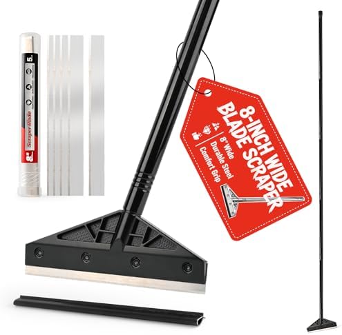 Gomake Extendable Floor Scraper Heavy Duty 8" Wide Razor Blade Scraper Tool by Gomake