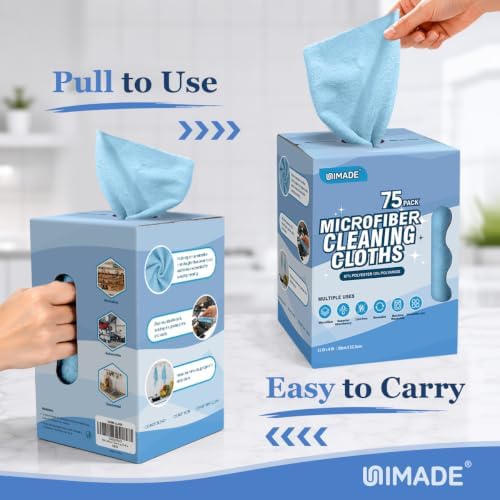UNIMADE Microfiber Cleaning Cloth, 75 Sheets Microfiber Towels - Image 6