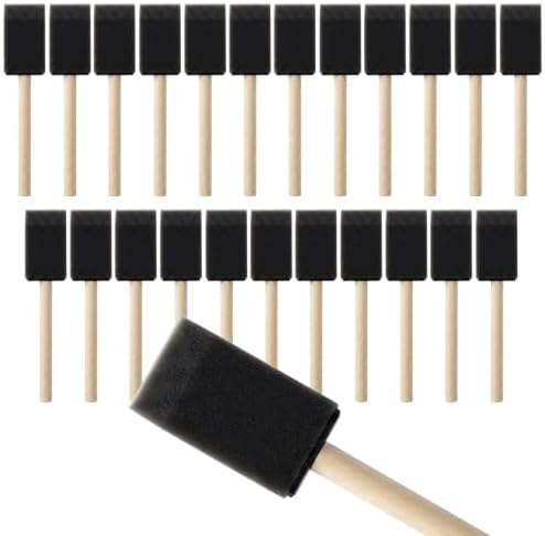 Mister Rui 1.5" Sponge Brushes 24 Pk – Bulk Foam Applicators by MisterRui