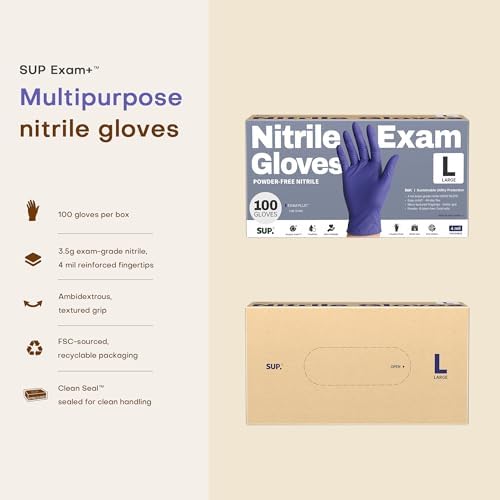 Supmedic SUP Exam Plus® Nitrile Gloves, Powder-Free Disposable Lab Violet - Image 6