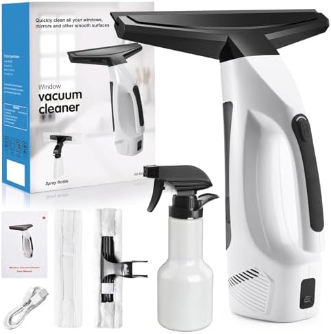 Window Vacuum Squeegee Cordless, 2000Pa Electric Rechargeable Window Cleaner by Unknown