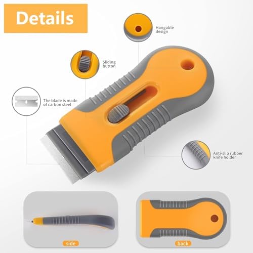 8 Pack Razor Blade Scraper, Retractable Razor Blade Scraper Tool - Image 4