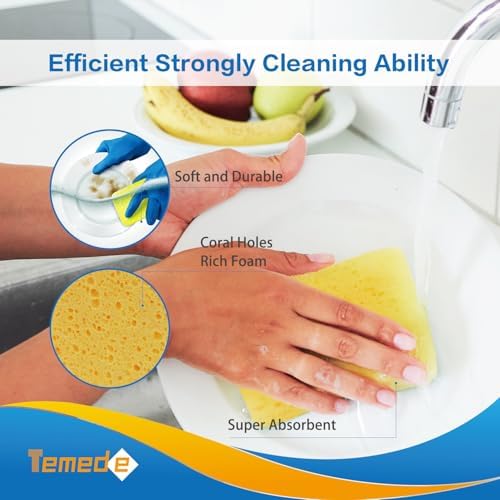 Temede Large Cellulose Sponges, Thick Absorbent Kitchen Sponges - Image 5