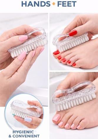Nail Brushes 100 Pack – Clear Handle Nail Cleaning Brushes - Image 3