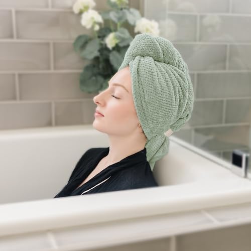 ROLSHOL 2-Pack Large Microfiber Hair Towel Wraps - Image 2