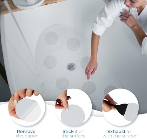 Clear Bloom Anti-Slip Shower Stickers, Non-Slip Bathtub Floor Grip, 24 Pack - Image 2