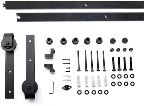 6.6FT Classic Brass Sliding Barn Door Hardware Kit - Image 7
