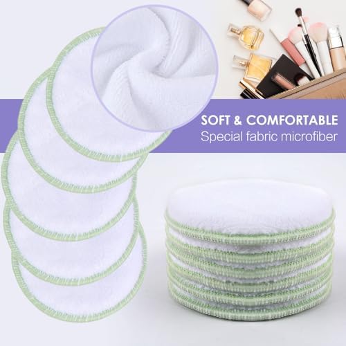SUNLAND Reusable Makeup Remover Pads, Round 3.15inch, 16 Pack - Image 4